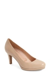 Naturalizer 'michelle' Almond Toe Pump In Tender Taupe