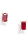 EF COLLECTION RUBY BAGUETTE STUD EARRINGS,EF-60764-RGRUBY