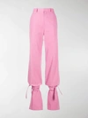 Attico Ties-detail Canvas Cotton Trousers In Pink