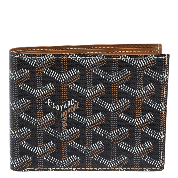 Pre-Owned Goyard Brown/white Coated Canvas Victoire Bifold Wallet | ModeSens