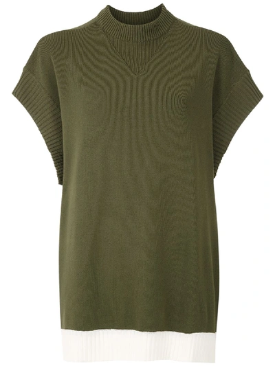 Gloria Coelho Batwing Sleeves Knit Blouse In Green