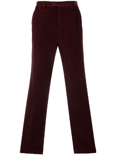 Etro Corduroy Straight-leg Trousers In Red