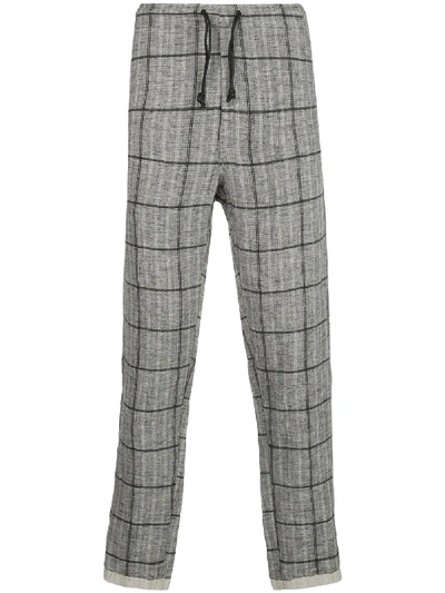 Transit Checked Straight-leg Trousers In Grey