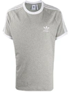 Adidas Originals 3-stripes Cotton Jersey T-shirt In Grey