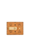 Mcm Logo-print Compact Cardholder In Brown