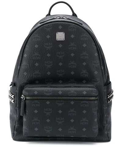 Mcm Large Stark Studded Backpack In Black