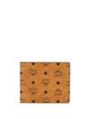 Mcm Men's Small Visetos Original Flap Bi-fold Wallet In Brown