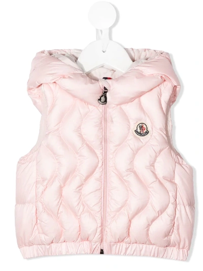Moncler Babies' Puffer Waistcoat In Pink