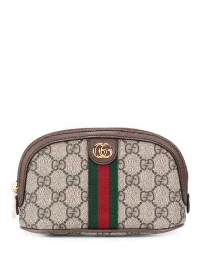 Gucci Ophidia Gg 洗漱包 In Brown