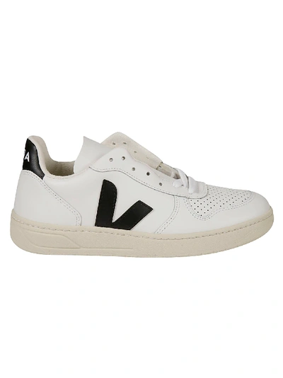 Veja Side V Logo Perforated Sneakers In Extra White/black