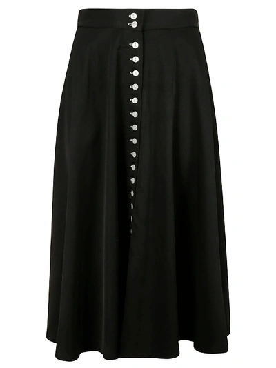 Les Coyotes De Paris Long-buttoned Skirt In Black