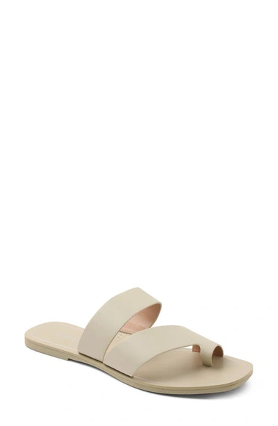 Kensie Nica Slide Sandal In Off White Faux Leather