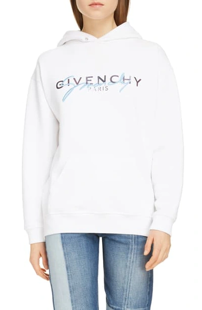 Givenchy Embroidered Printed Cotton-jersey Hoodie In White