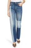 GIVENCHY CONTRAST PANEL STRAIGHT LEG JEANS,BW50M050JR