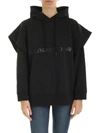 Mm6 Maison Margiela Black Sweatshirt With Tone-on-tone Logo In 900 Black