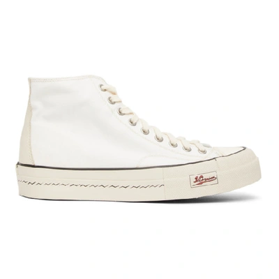 Visvim Skagway Leather-trimmed Canvas High-top Trainers In White