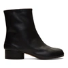 Maison Margiela 30mm Tabi Vintage Leather Ankle Boots In Black