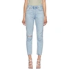 AGOLDE Blue Riley High Rise Straight Crop Jeans