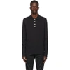 BALMAIN BALMAIN BLACK LONG SLEEVE POLO