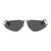 LOEWE LOEWE BLACK AND SILVER GEOMETRIC SUNGLASSES