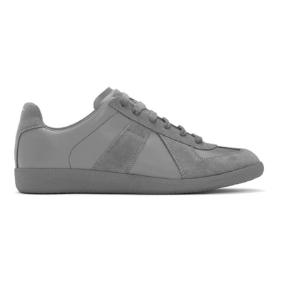 Maison Margiela Replica Leather And Suede Sneakers In Grey