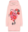 MARNI FLORAL HOODED COTTON-JERSEY DRESS,P00484019