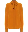 VICTORIA BECKHAM TIE-NECK SILK-CRÊPE BLOUSE,P00493850