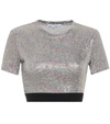 PACO RABANNE LAMÉ-JERSEY CROP TOP,P00499753