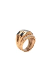 VOODOO JEWELS VOODOO JEWELS ACHLE WOMAN RING GOLD SIZE 6 BRONZE, RESIN,50245440SO 5
