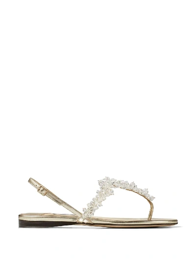 Jimmy Choo Gemina Crystal-embellished Sandals In Neutrals
