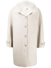 Manzoni 24 Oversized Single-breasted Coat In Neutrals