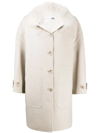 Manzoni 24 Oversized Single-breasted Coat In Neutrals