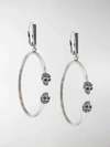 Alexander Mcqueen Gold-tone Crystal-embellished Hoop Earrings In Silver