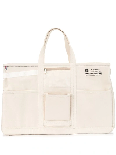 As2ov Alberton Canvas Tote Bag In White