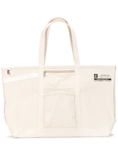 As2ov Alberton Canvas Tote Bag In Neutrals