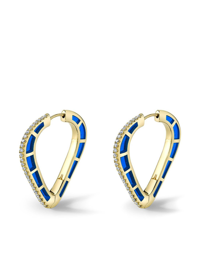 Andy Lif 18kt Gold Diamond Cobra Hoop Earrings In Ylwgold