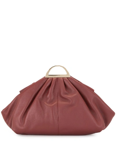 The Volon Bordeaux Leather Clutch Bag In Red