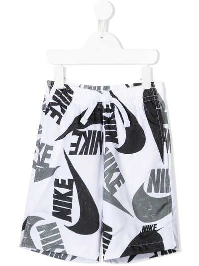 Nike Older Kids Logo-print Shorts In White