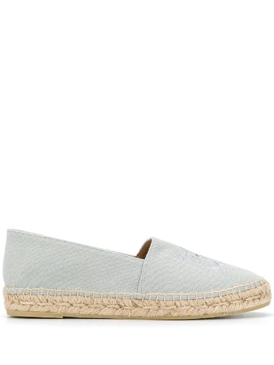 Kenzo Tiger Embroidered Espadrilles In Blue