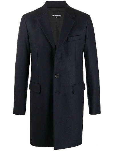 Dsquared2 Button-front Coat In Blue