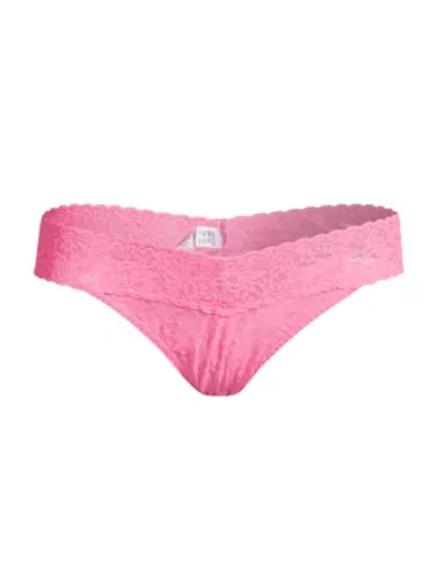 Hanky Panky Signature Lace Women's 4811 Original Rise Thong In Glo Pink