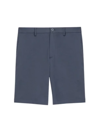 Theory Zaine Slim-fit Straight-leg Shorts In Air Force