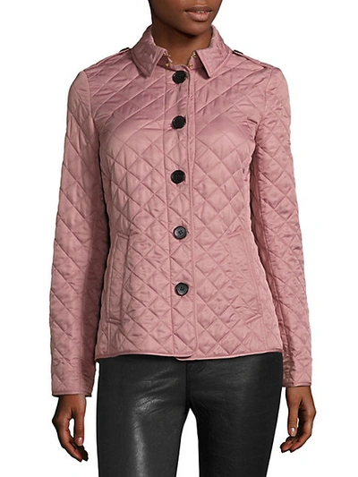 Burberry Ashurst Diamond-quilted Jacket In Vintage Rose