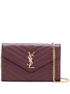 SAINT LAURENT ENVELOPE LEATHER WALLET ON CHAIN