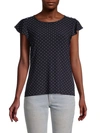 TOMMY HILFIGER Polka Dot Button-Shoulder Top,0400012799710