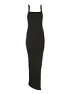 BALMAIN RIBBED SIDE-BUTTON MAXI DRESS,0400012775851