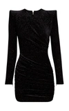 ALEX PERRY RAINE GLITTERED VELVET MINI DRESS,805818