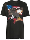 DSQUARED2 AMERICAN EAGLE FLAG PRINT T-SHIRT