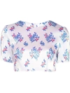 AREA CROPPED FLORAL PRINT T-SHIRT