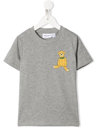 Mini Rodini Teddy Bear-print T-shirt In Grey